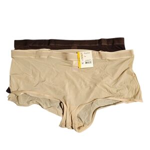 Beige and Brown Women's Boyshorts
